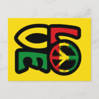 Amor reggae música símbolo de la paz postal reggae
