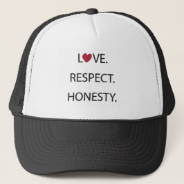 Amor. Respecto. Honradez. Gorra del camionero