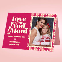 Amor Retro Te Quiero Mamá Foto Personalizada Día d