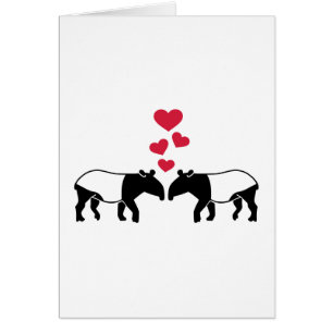 Amor rojo de los corazones del Tapir