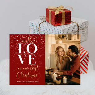 Amor rojo Primera Navidad Sr. & Mrs. Photo Script