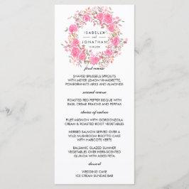 Amor Rosa | Menú de boda corona de rosas rústicas