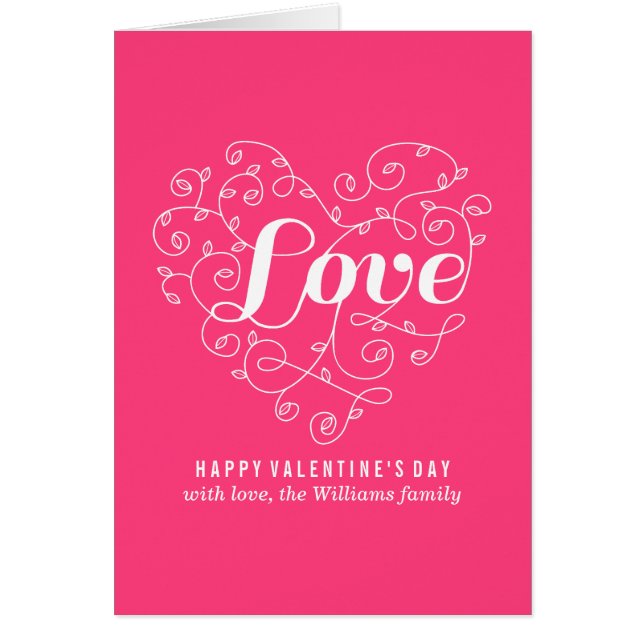 Amor rosa | Tarjetas El día de San Valentín (Frente)