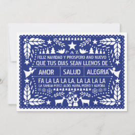Amor, salud, navidad del azul del picado del papel