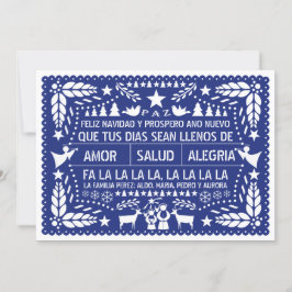 Amor, salud, navidad del azul del picado del papel