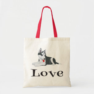 Amor Siberian Husky Perro Perro Bolsa de Tote
