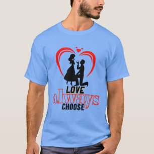 💖 Amor siempre elige la camiseta negra básica de 