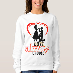 💖 Amor siempre elige sudadera básica de la mujer 