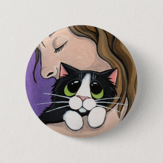 Amor sin fin - botón del arte del gato