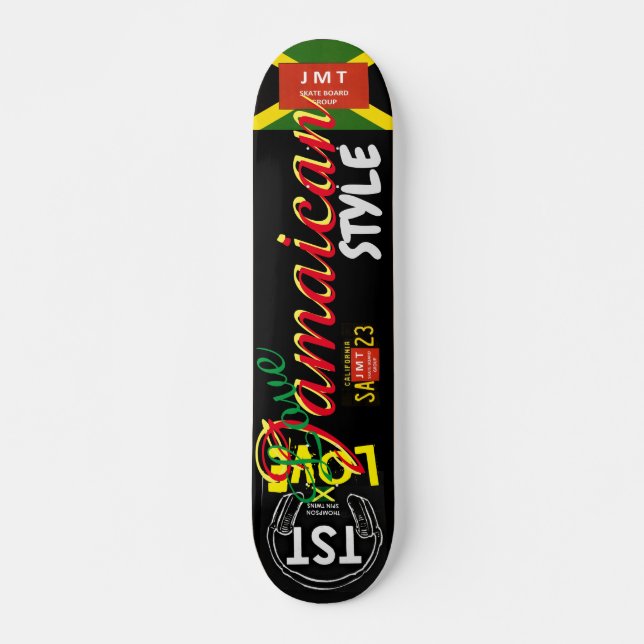 AMOR Skateboard DE ESTILO JAMAICANO, 777" Deck (Anverso )