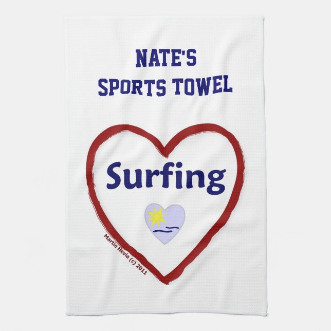 Amor Surf - Toalla deportiva (Personaliza) (Vertical)