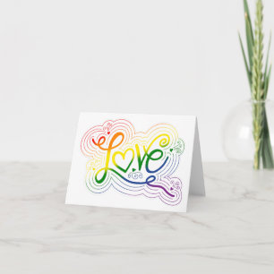 Amor Swirl Doodle LGBTQ+ Letra de bandera del orgu