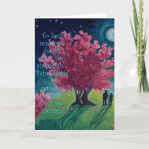 Amor - Tarjeta de arte de saludo en blanco - Luna