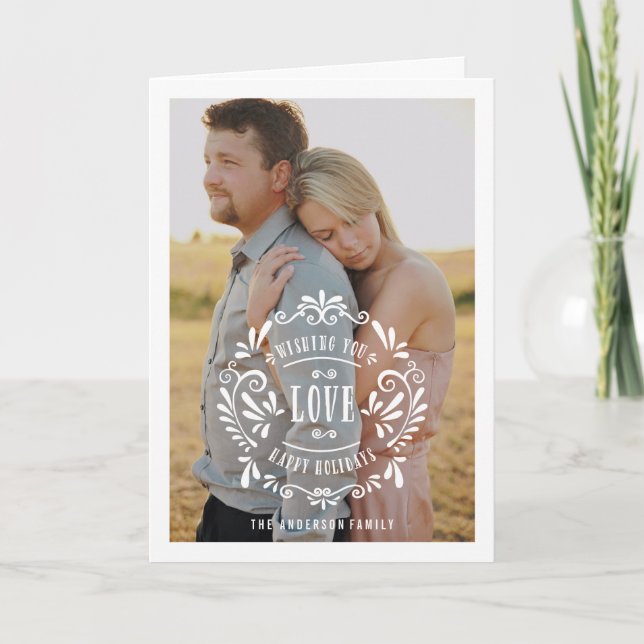 Amor | Tarjeta de felicitación fotográfica de vaca (Anverso)