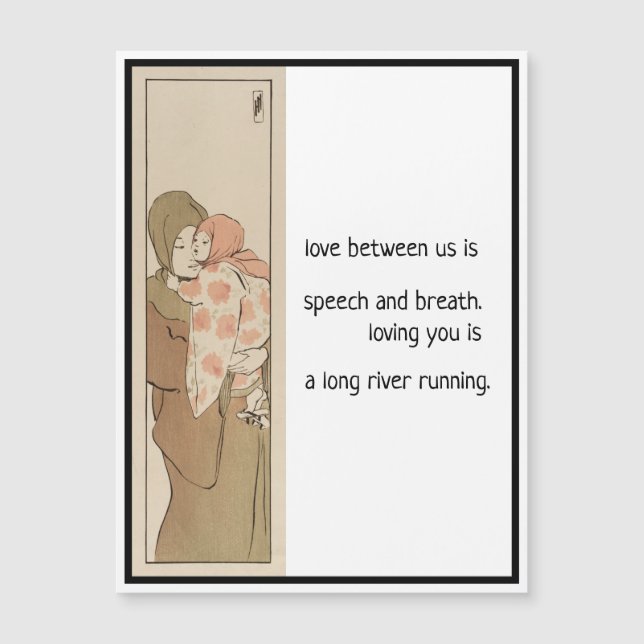 Amor, tarjeta magnética de la madre japonesa Haiku (Anverso)
