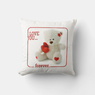 Amor Teddy Valentine personalizado lanzar almohada
