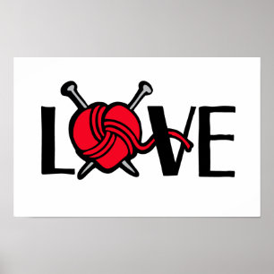 Amor tejedoras arte gráfico de punto