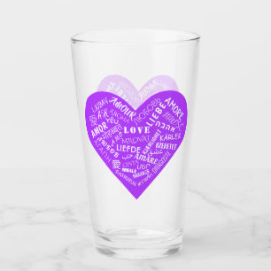 Amor Texto Glass Corazón