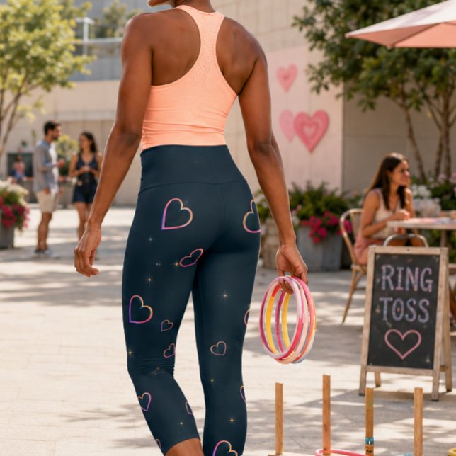 “AMOR UNIVERSAL" - PANTALONES CAPRI DE CINTURA ALT (Our Leggings: "UNIVERSAL LOVE"; Personalize with Your Own Text)