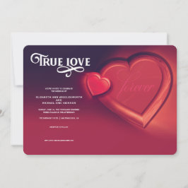 Amor Verdadero, Dos Corazones, Invitación de Boda 