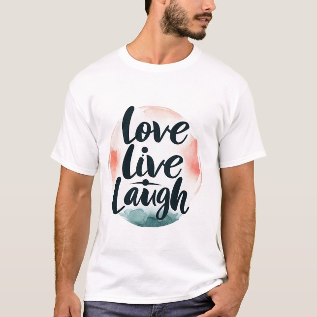 AMOR, VIVO, REÍR Camiseta Unisex - Typo Minimalist (Anverso)