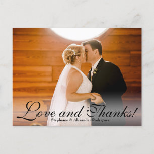Amor y agradecimiento a Sheer Boda Foto Tarjeta de