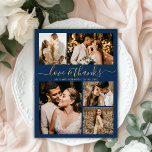 Amor y agradecimiento al Boda de Collage de fotos<br><div class="desc">Elegante Script Gold y Collage de fotos Boda de la Marina Gracias Cartas. Moderna y mínima plantilla de tarjeta de agradecimiento boda con cinco (5) fotos en la parte delantera y una (1) foto en la parte trasera. Con el texto "Amor y gracias" en una hermosa letra de escritura tipográfica...</div>