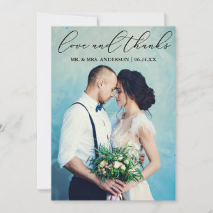 Amor y agradecimiento Boda de caligrafía elegante