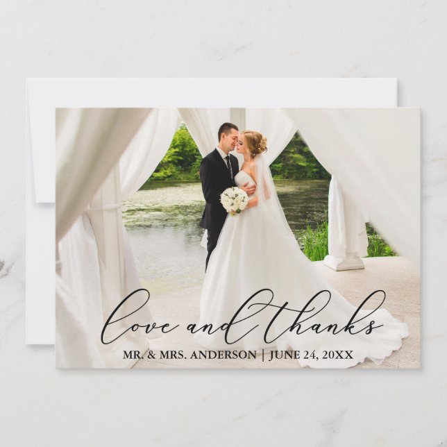 Amor y agradecimiento Boda de caligrafía elegante (Anverso)