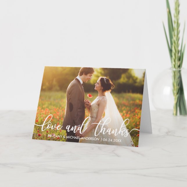 Amor y agradecimiento Boda Gracias Fold (Anverso)