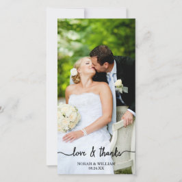 Amor y agradecimiento Boda Gracias Tarjeta de foto