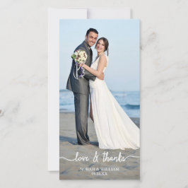 Amor y agradecimiento Boda Gracias Tarjeta de foto