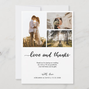 Amor y agradecimiento Boda Script Collage de fotos