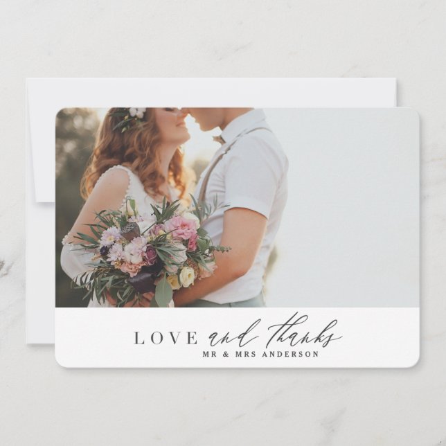 Amor y agradecimiento boda tarjeta de agradecimien (Anverso)