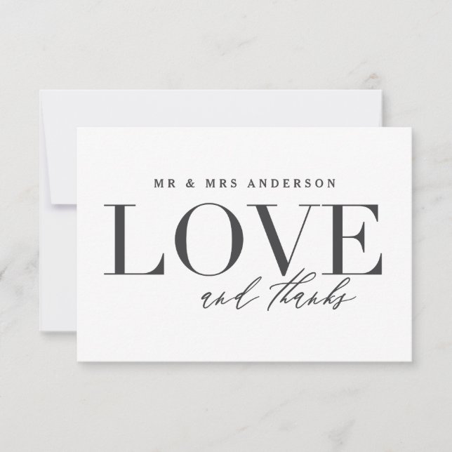 Amor y agradecimiento boda tarjeta de agradecimien (Anverso)