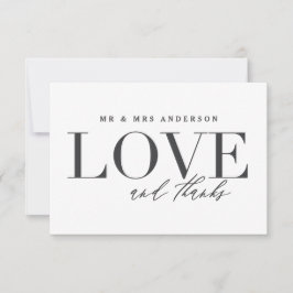Amor y agradecimiento boda tarjeta de agradecimien