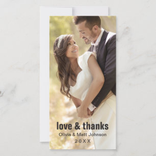 Amor y agradecimiento boda - Tarjeta fotográfica