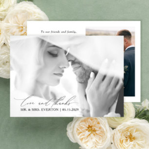 Amor y agradecimiento Caligrafía moderna Foto Boda