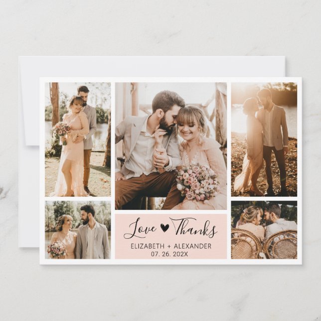 Amor y agradecimiento Collage de fotos de boda del (Anverso)