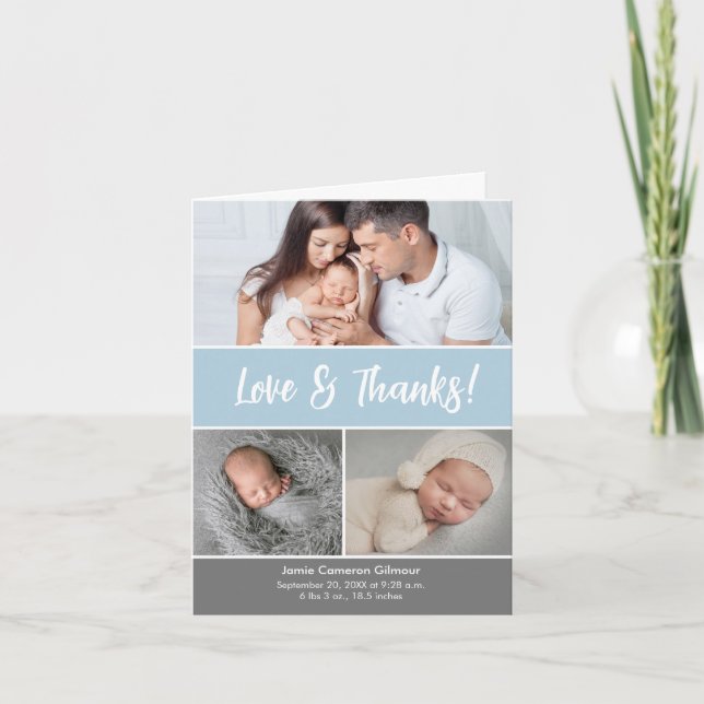 Amor y agradecimiento Collage de fotos Soft Blue B (Anverso)