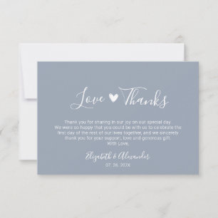 Amor y agradecimiento estilo Script Dusty Blue Bod