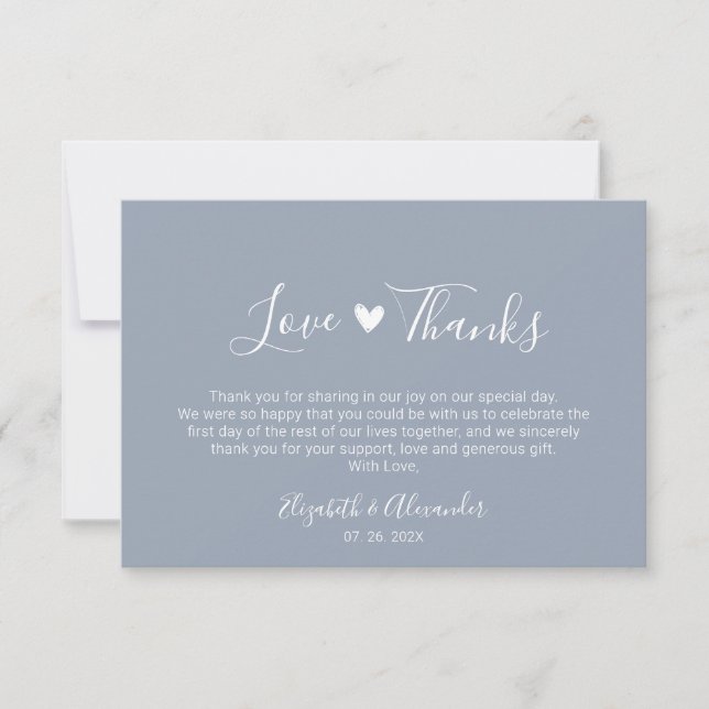 Amor y agradecimiento estilo Script Dusty Blue Bod (Anverso)