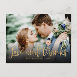 Amor Y Agradecimiento Foto De Boda Tarjeta De Agra