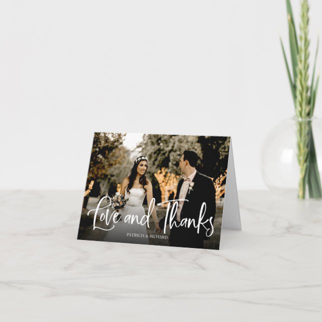 Amor Y Agradecimiento Lindo Agradecimiento De Boda (Anverso)