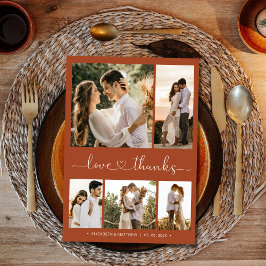 Amor y agradecimiento Script Terracotta Photo Boda