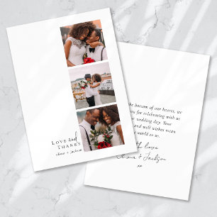 Amor y agradecimiento Script Triptych Photo Boda