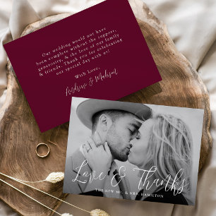 Amor y Agradecimiento Simple Script Bodas Burdeos