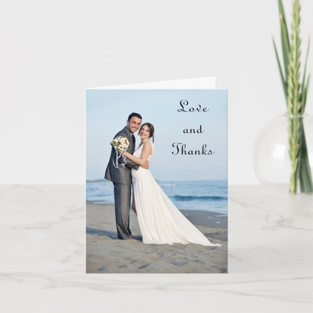 Amor y agradecimiento - Tarjeta de nota de boda (Anverso)
