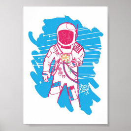 Amor y astronautas impresión original