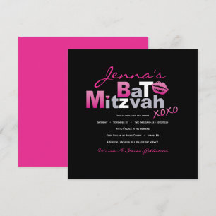 AMOR Y BESOS CALIENTES Bat Mitzvah Invitación